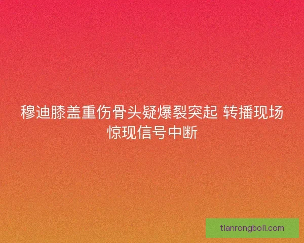 穆迪膝盖重伤骨头疑爆裂突起 转播现场惊现信号中断 穆迪膝盖重伤骨头疑爆裂突起 转播现场惊现信号中断